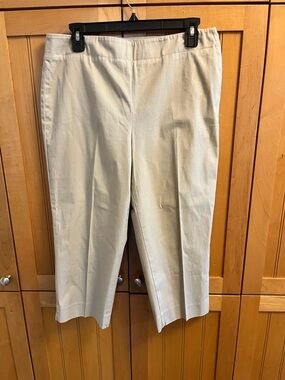 Talbots 10 Petite Khaki Beige Straight Crop Pants Heritage Collection